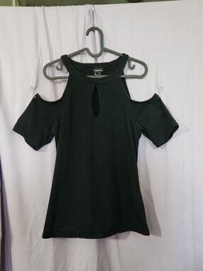 torrid Black Cold-Shoulder Keyhole Top
